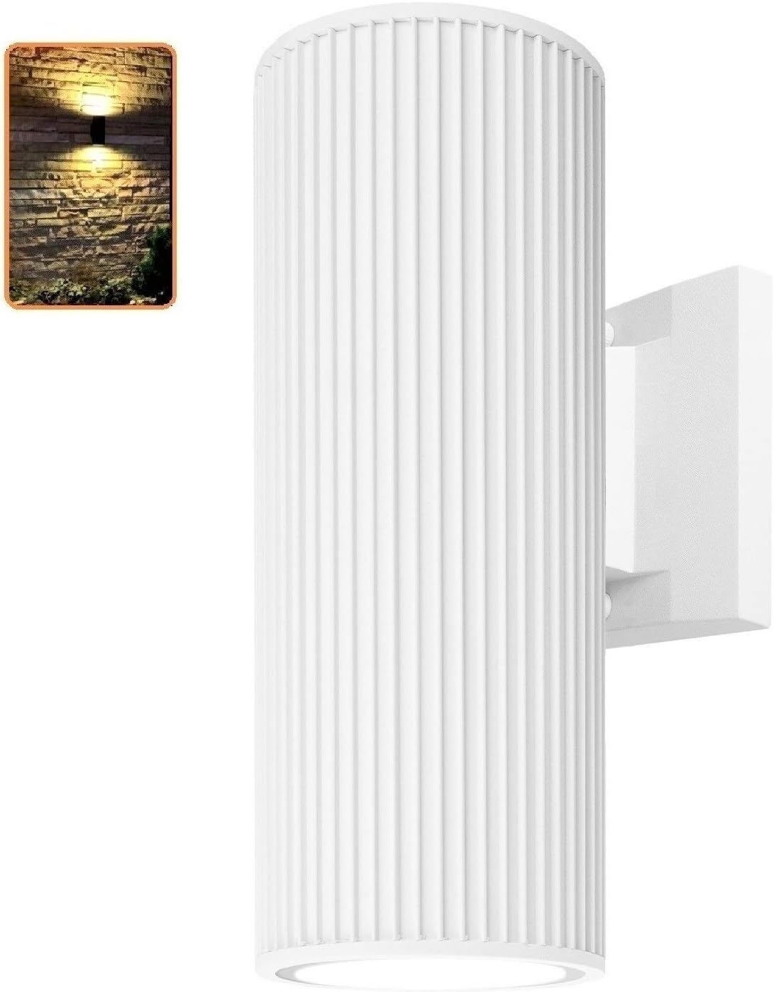 Nеw Dеаl Outdoor Wall Light, ZUUKOLE Exterior Lighting - ETL Listed, Die-Casting Aluminum Waterproof Wall Mount Cylinder Design - Up Down Light Fixture for Porch, Backyard and Patio(White)