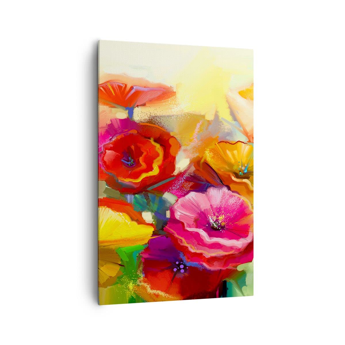 Cuadros Decoracion Salon Flores Primavera flora jardín Lienzos decorativos 80x120cm Cuadro Sobre Lienzo Moderno Vertical Dormitorio Cuadros Pared Imágenes Wall Art Prints Decor Grande PA80x120-2877