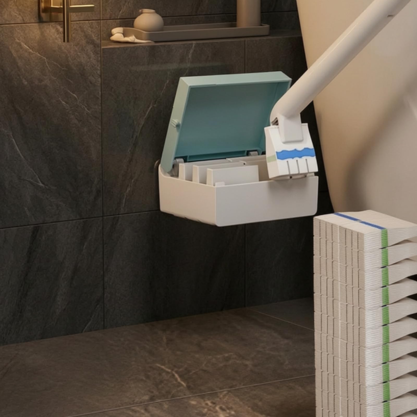 Cepillo de Inodoro Desechable Recambio Cabezal de Limpieza Esponja Almohadilla con Líquido Activado con Agua y Borde Angulado Adecuado para Baño Familiar Oficinas Alquileres, Style to 2