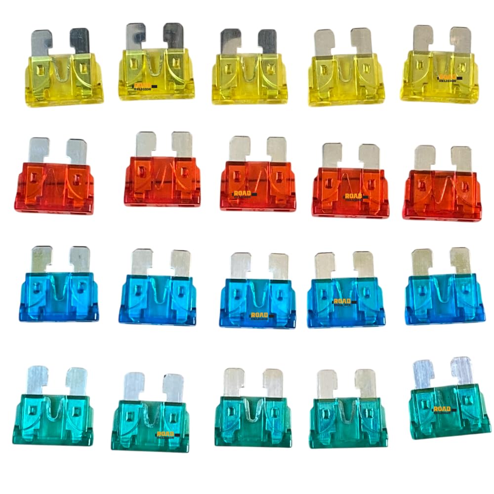 Road Religion Top-quality Standard Norm Fuse Kit - Amps (10, 15, 20, 30) - 20 Pieces (5 Pc Each)-image-33