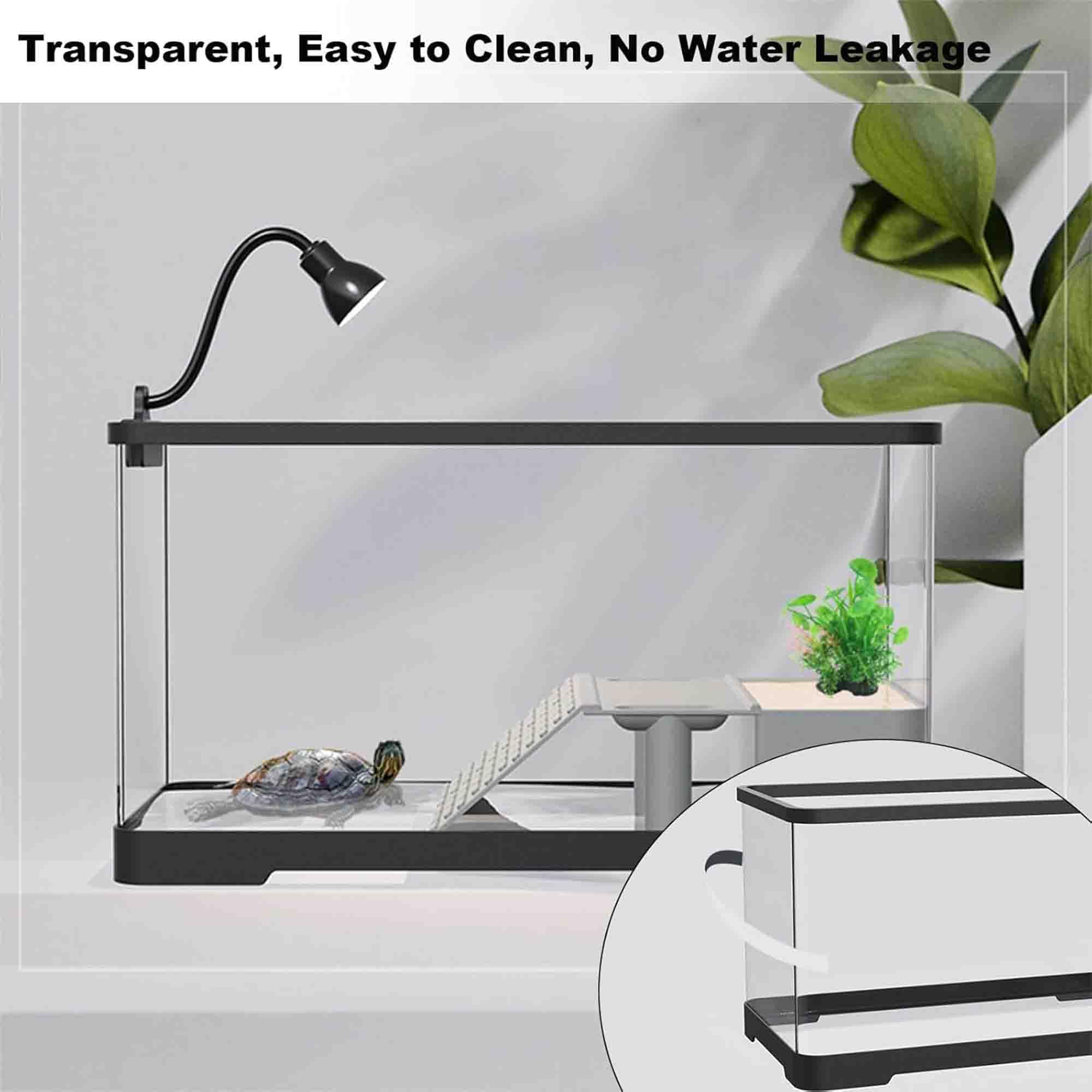 Terrarium Dla żółwi, Akrylowe Akwarium Dla żółwi Z Platformą Do Wypoczynku, Rampą, łatwym Odpływem, Dla Małych żółwi