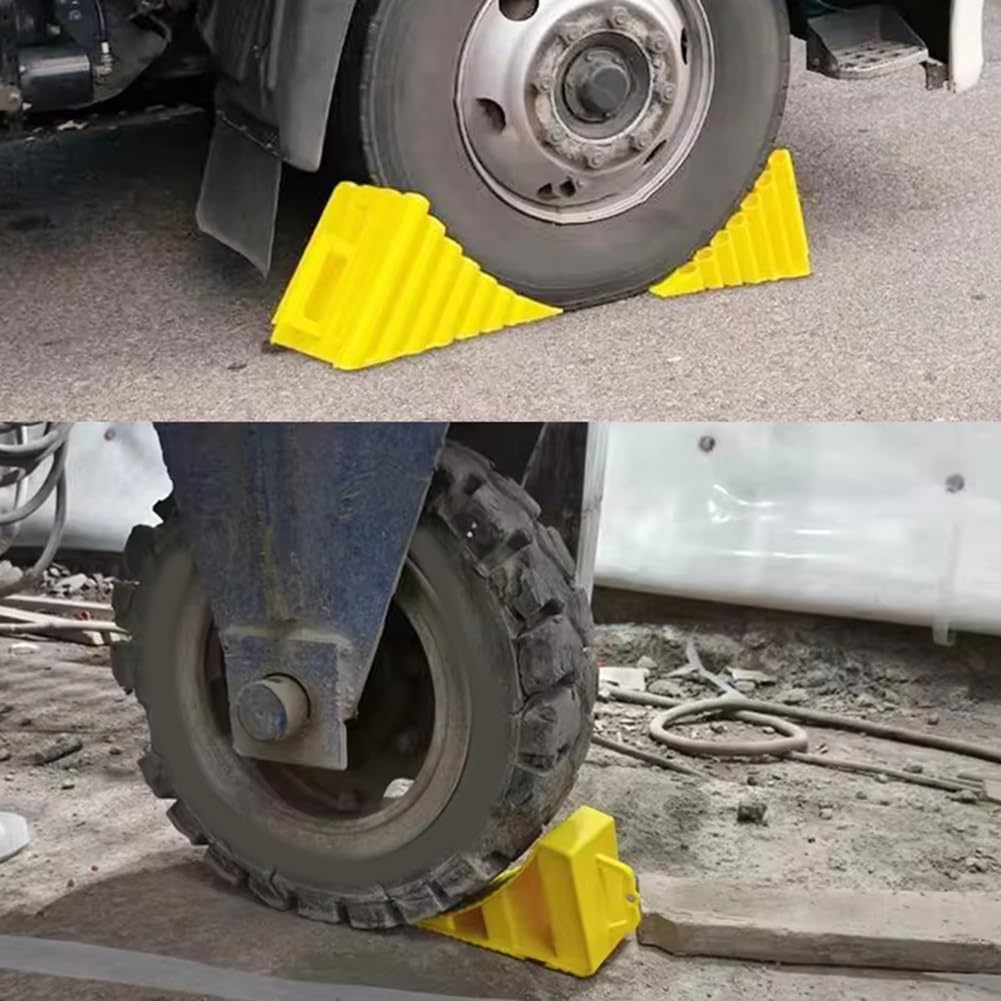 Cenette per Ruote per Rimorchi da Viaggio, Cunei per Ruote per Carichi Pesanti Antiscivolo, Fermi per Ruote Leggeri per Auto, Camion