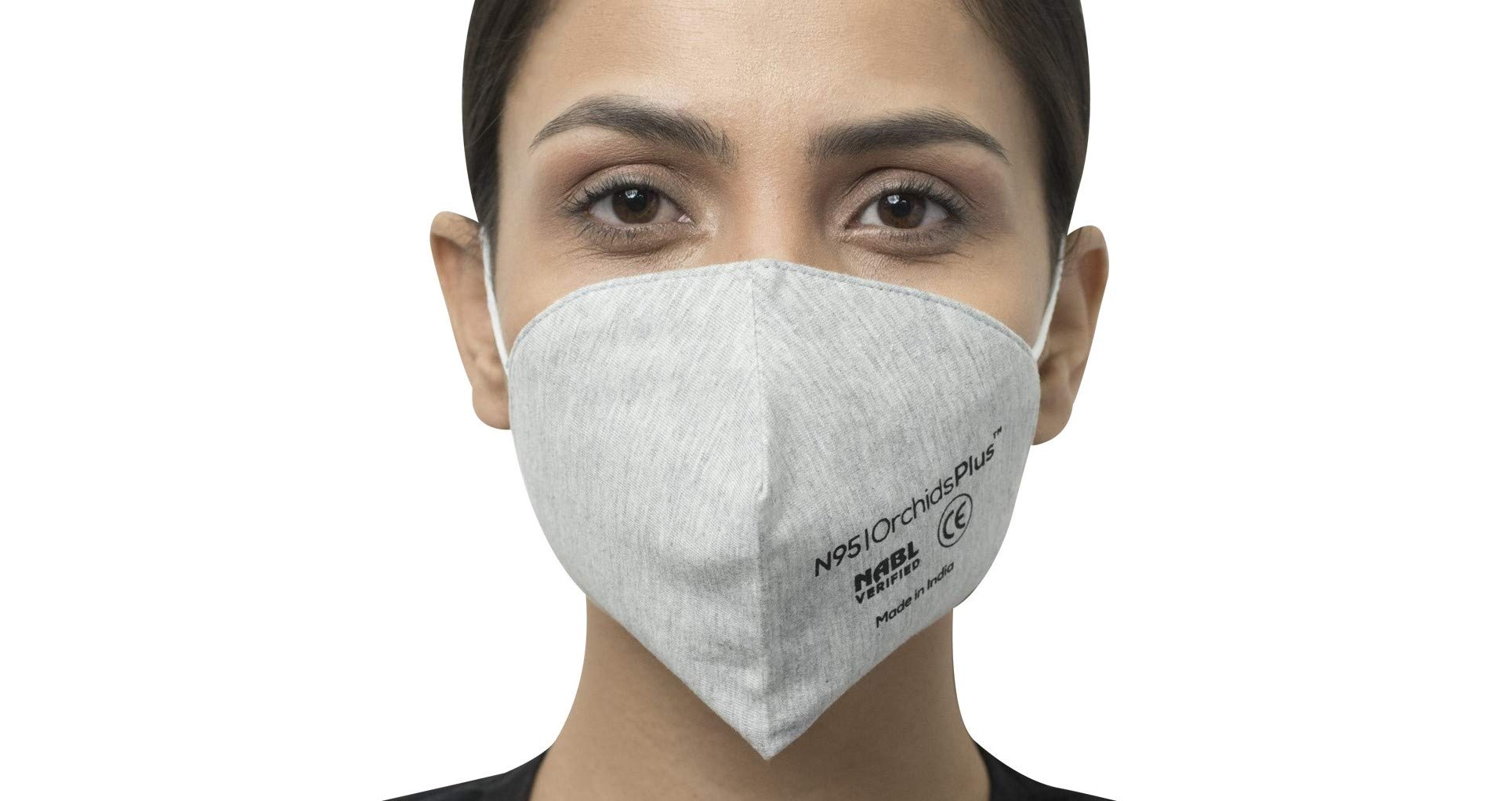 N-95 Face Mask | 3 Layer (2 Layer 100% Cotton, 1 Layer Melt Blown Filter) | Reusable | High Filtration Efficiency | Pack of 5 (Grey)-image-45
