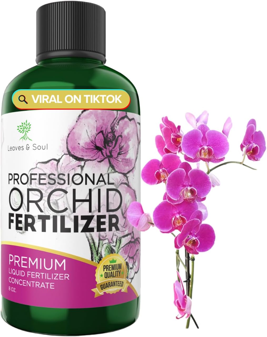 Professional Liquid Indoor Orchid Fertilizer | 3-1-2 Concentrate for Plants and Flowers | Multi-Purpose Blend & Gardening Supplies | 8 oz Bottle