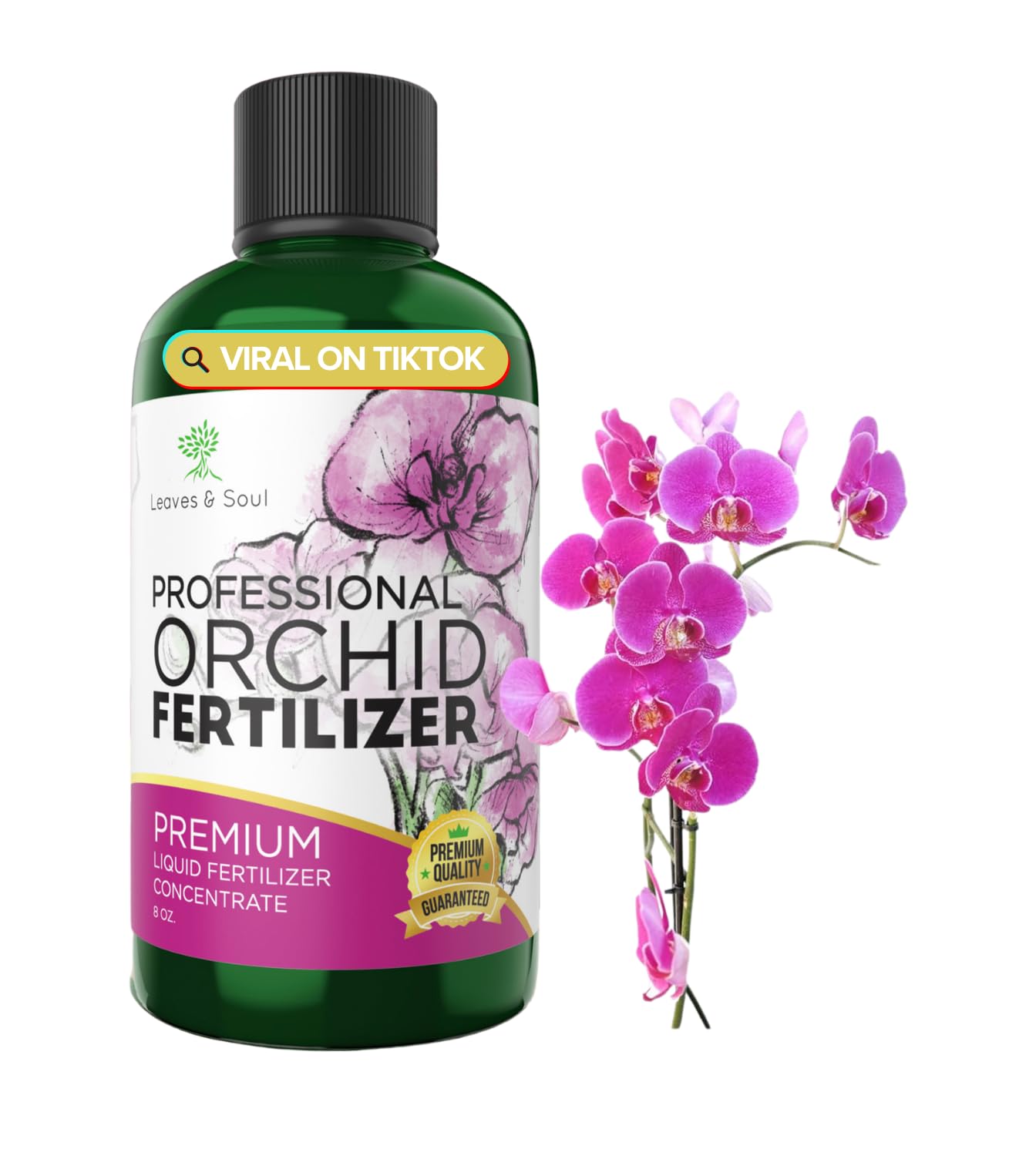 Professional Liquid Indoor Orchid Fertilizer | 3-1-2 Concentrate for Plants and Flowers | Multi-Purpose Blend & Gardening Supplies | 8 oz Bottle