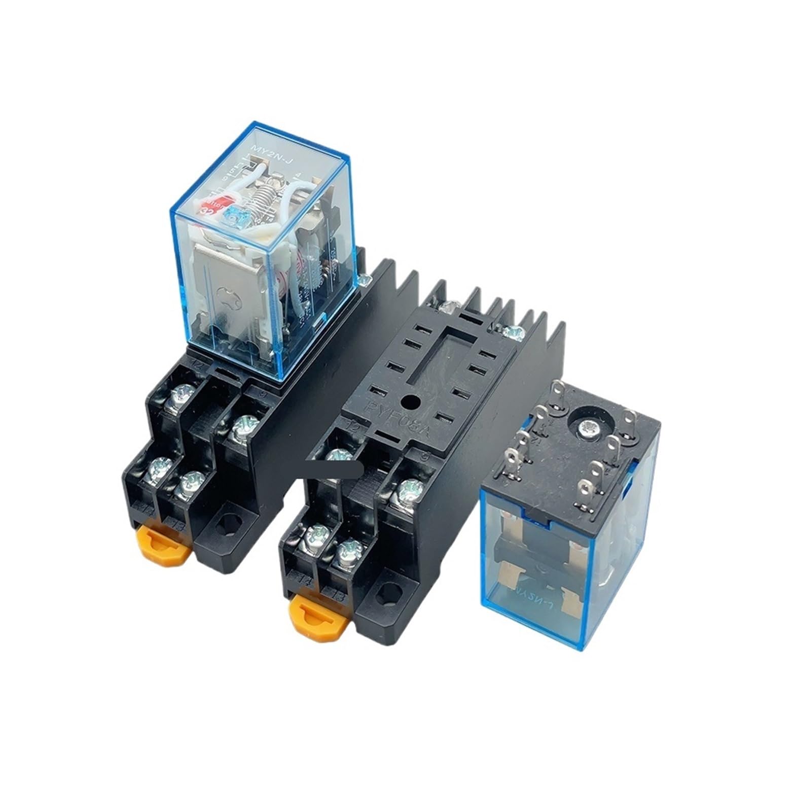 10 Uds MY2NJ bobina de relé General Micro Mini interruptor de relé electromagnético con Base de enchufe LED AC 110V 220V 12V MY2P HH52P(AC,12V)