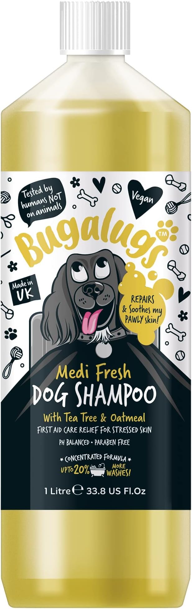 BUGALUGS Dog Shampoo for Itchy Skin Antibacterial And Antifungal
