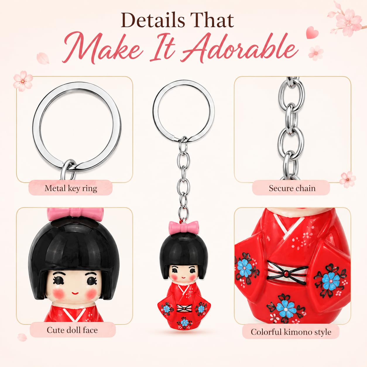 Gadpiparty 6 adet geleneksel japon Kimono Kokeshi bebek