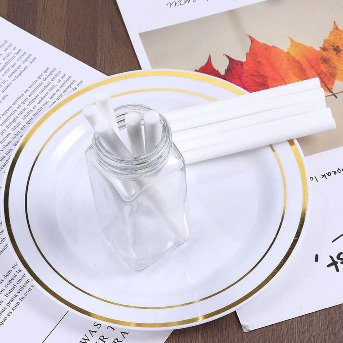 BESPORTBLE Lot de 15 Bâtonnets Diffuseurs Parfumés en Fibres Absorbantes Compatibles Diffuseurs d'Huiles Essentielles pour Aromathérapie et Ambiance Intérieure Coton Naturel Usage Salon