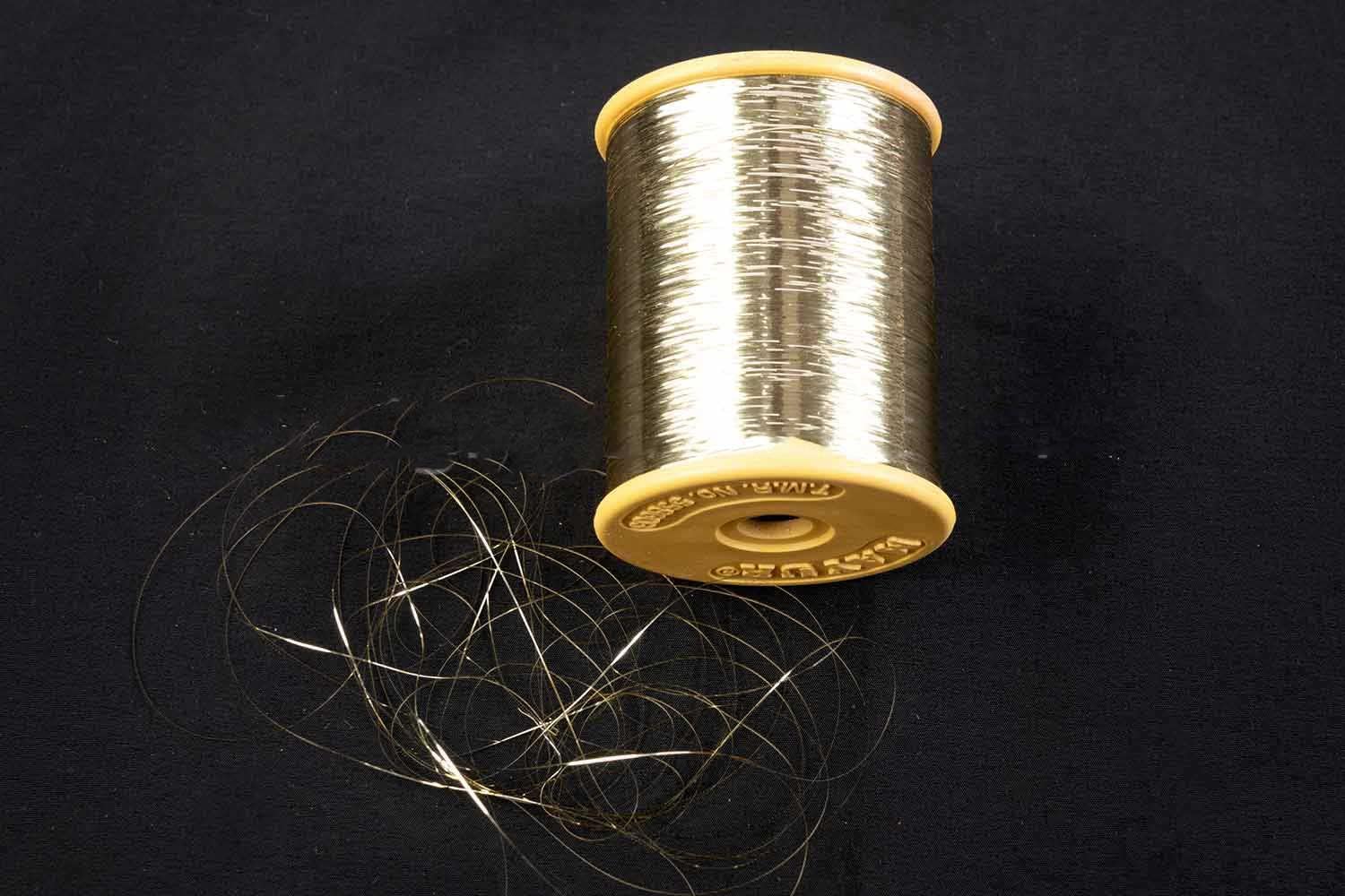 Mohan Shoppe Flat Badla (Metallic Yarn) Thread for Embroidery Work, Beading, Jewellery Making and Crafts, 1 Roll (Light Golden)