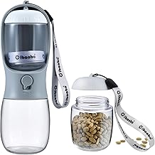 Cibaabo Chien Bouteille D'eau avec R&eacute;cipient de Nourriture, Voyage Puppy Water Bowl, Portable Pet Distributeur, Dog Stuff Accessoires Articles, Puppy Essentials N&eacute;cessit&eacute;s pour Yorkie Chihuahua Chat Marche et Randonn&eacute;e   