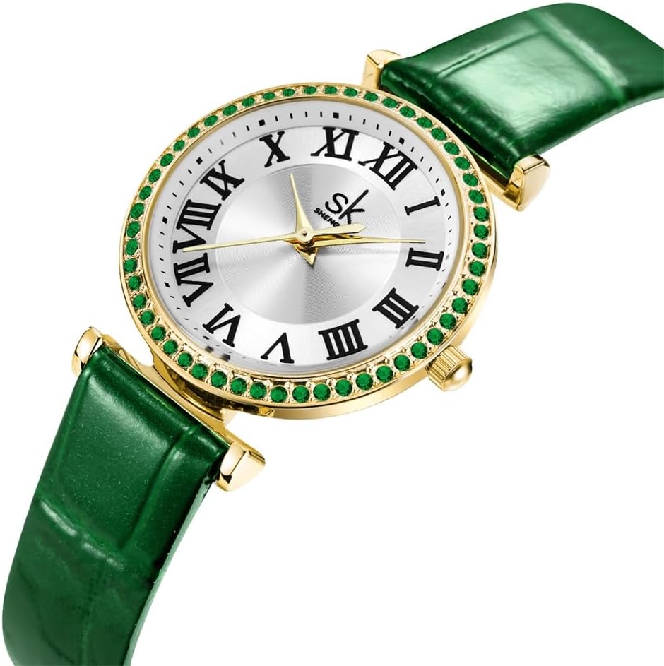 SHENGKE SK Fashion Crystal-Accented Watch for Women with Roman Numerals, Easy Read Dial Watch - Image 3