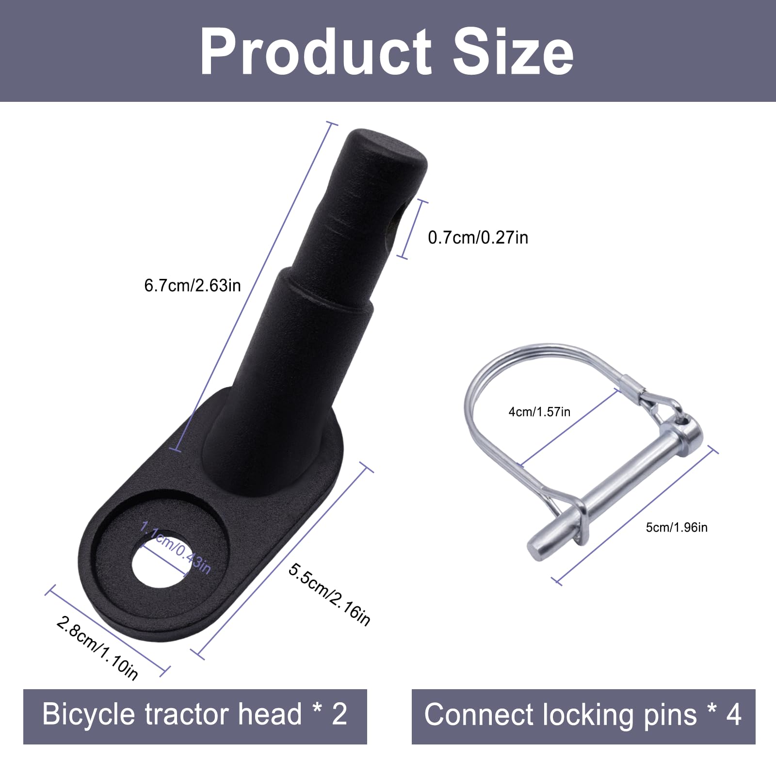 Attache Remorque Velo Connecteurs D'attelage avec 4 Goupilles D - Lock Bicycle Trailer Coupling