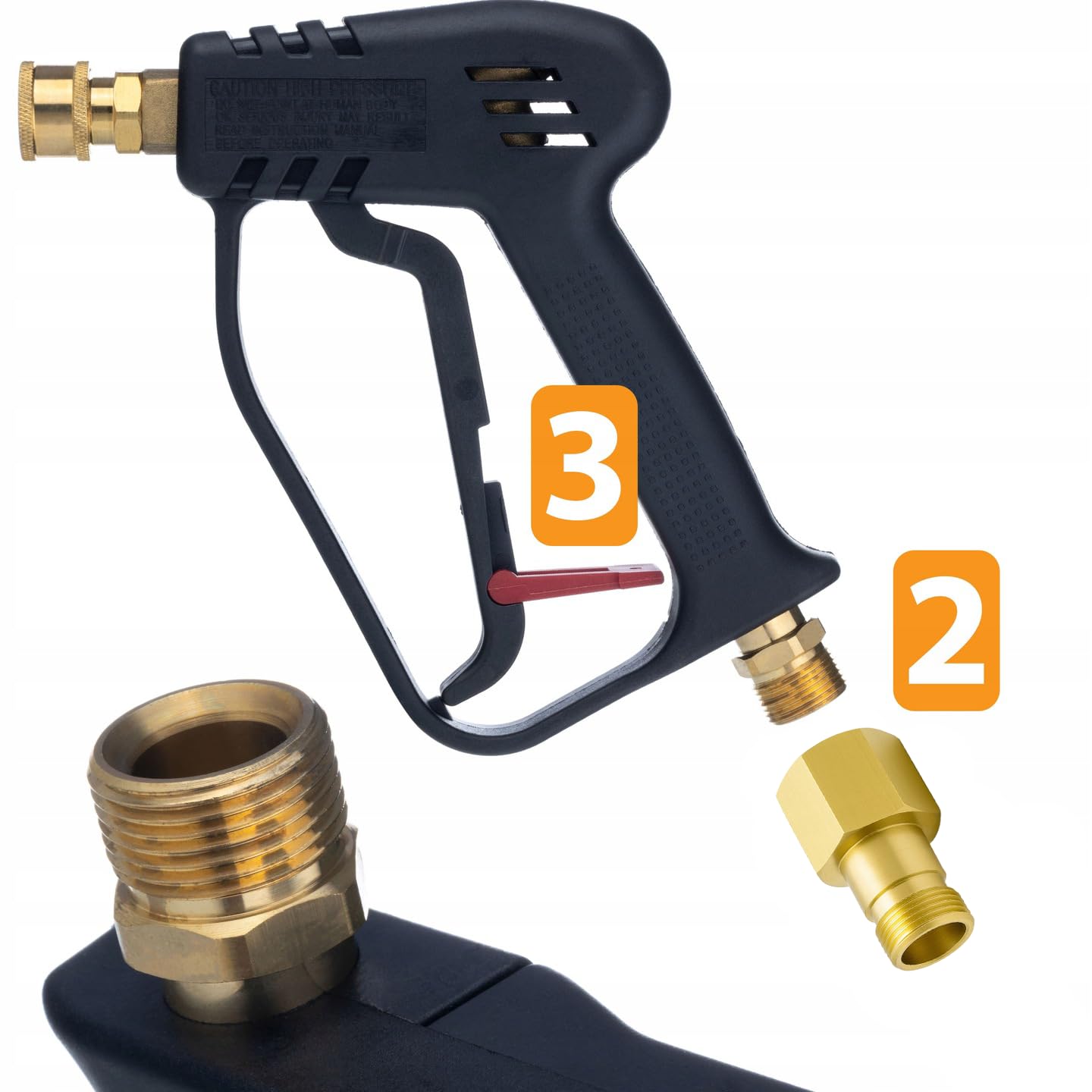 Rosfix Juego de boquillas de pulverización + pistola + adaptador – Recambio para limpiadora de alta presión Karcher HD/HDS | 5 boquillas 0-40°, M22, Easy!Lock | 300 bar 60 °C | Accesorios de limpieza