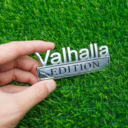 Image of Pair Set Vikings Valhalla Edition Emblem 3D Fender Badge Decal BumperSticker Nameplate for Universal Vehicle, Car, Truck, SUV Motorcycle Accessories Viking Seasons (Silver Black)
