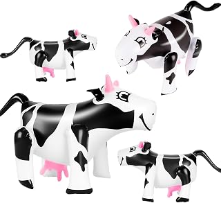 Inflatable Cow 20", 8Pcs Farm Blow Up Animals for Rodeo Party Decorations Outdoor Pool Parties Cowboy Theme Party Decorations, Play and Photo Props