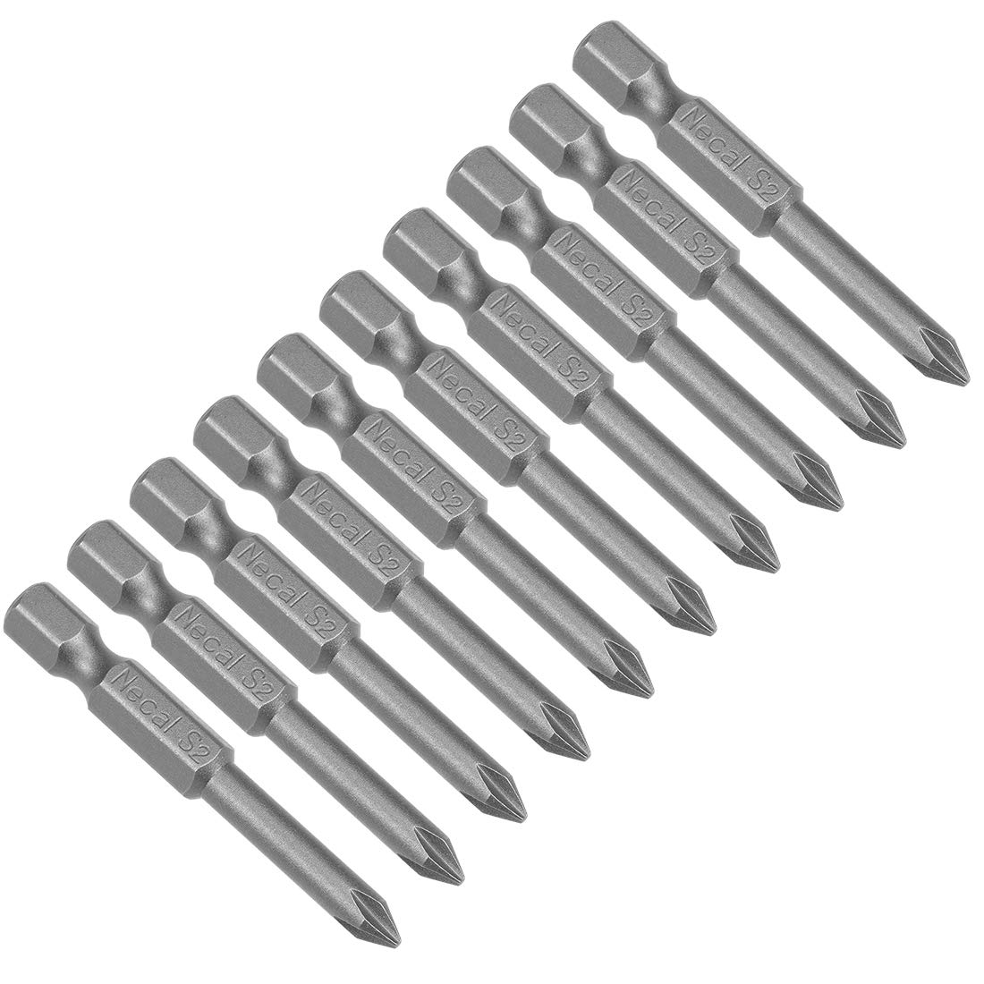 uxcell 10pcs 50mm 1/4" Hex Shank 4.5mm PH1 Magnetic Phillips Head Screwdriver Bits S2 High Alloy Steel