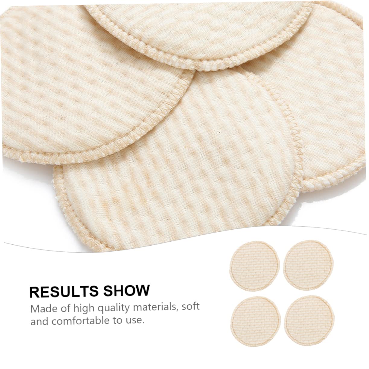 Hemoton 4pcs Cotton Leakage Breastfeeding Pads Natural Absorbent Nursing Mats for Moms Soft and Washable Double Non-Slip Adhesive Comfortable and Portable