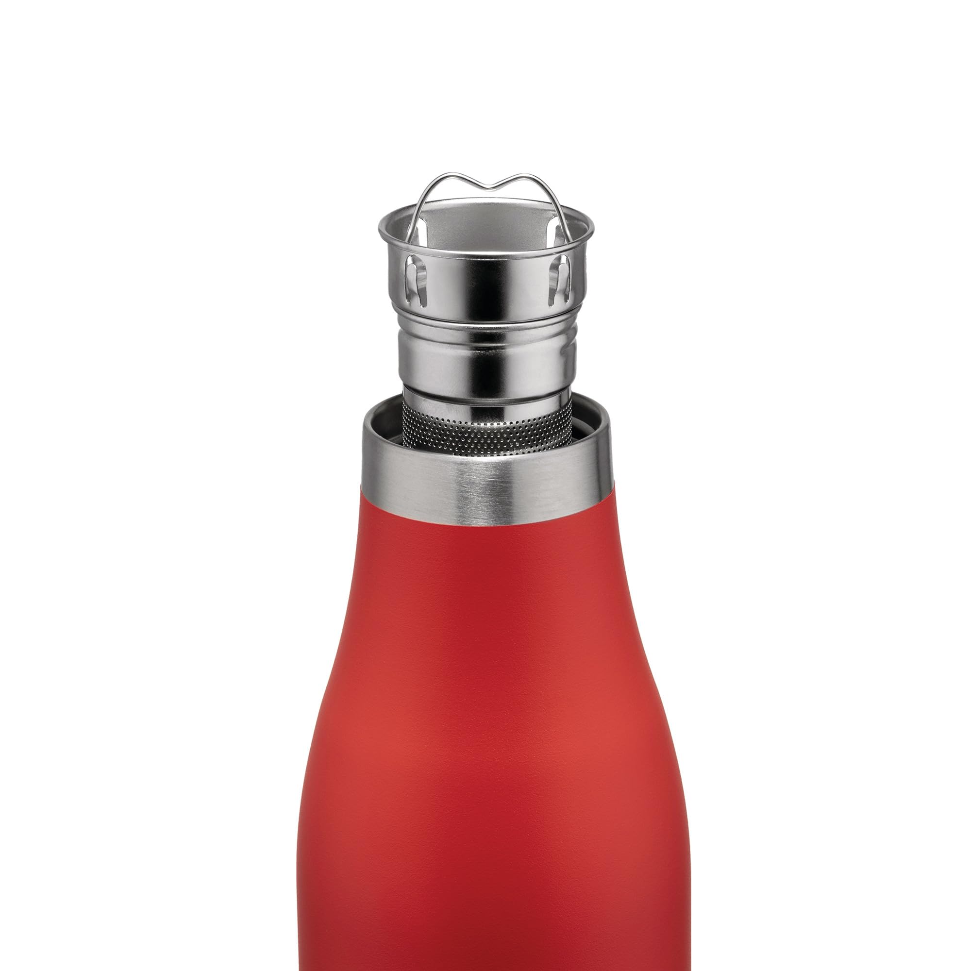 Alessi Away AST01 R - Botella Térmica de Doble Pared con Infusor y Filtro, en Acero Inoxidable 18/10 Colorido, 500 ml, Rojo