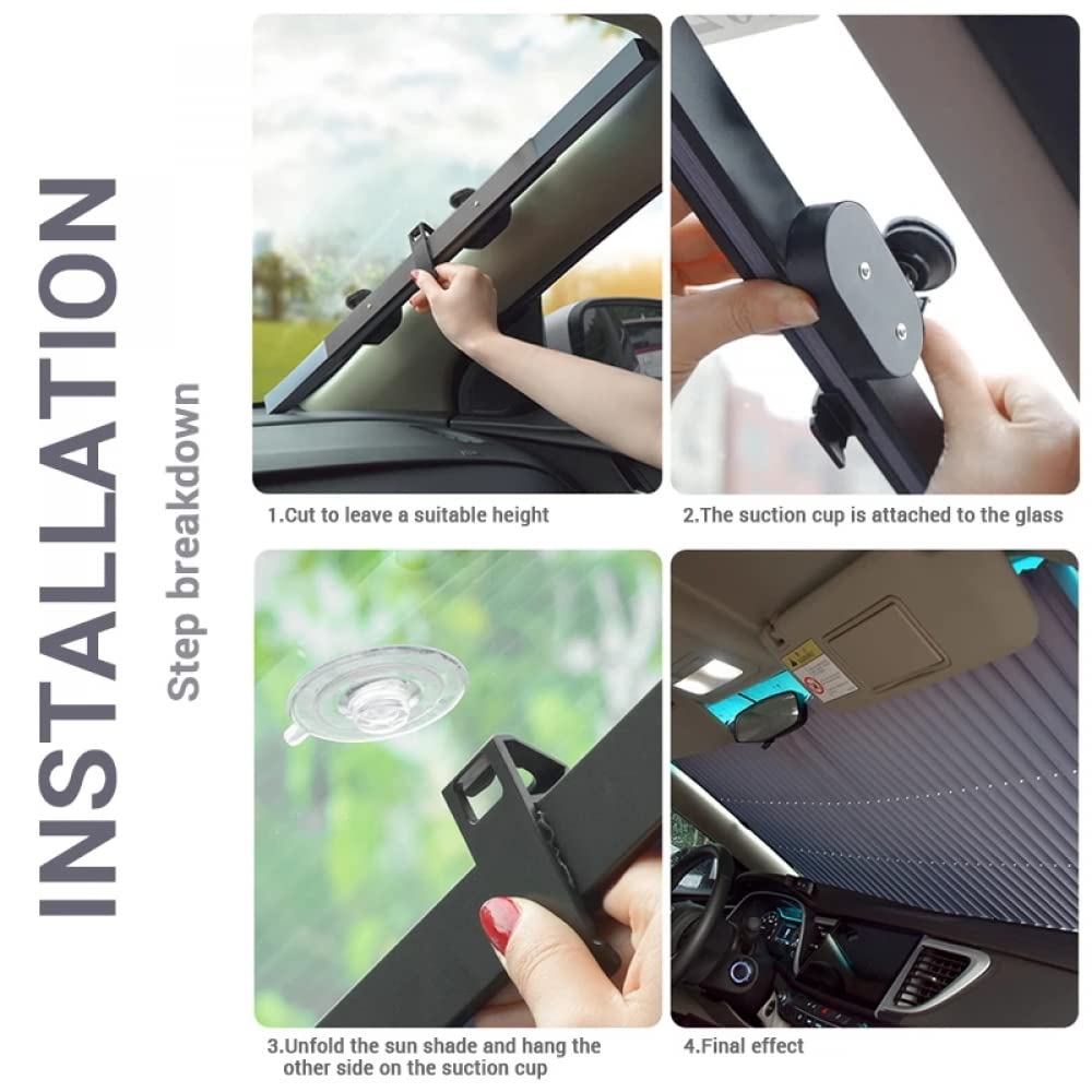 YXSH Parasol Retráctil Automático Parasol Delantero para Coche Parabrisas Parasol para Coche De Verano