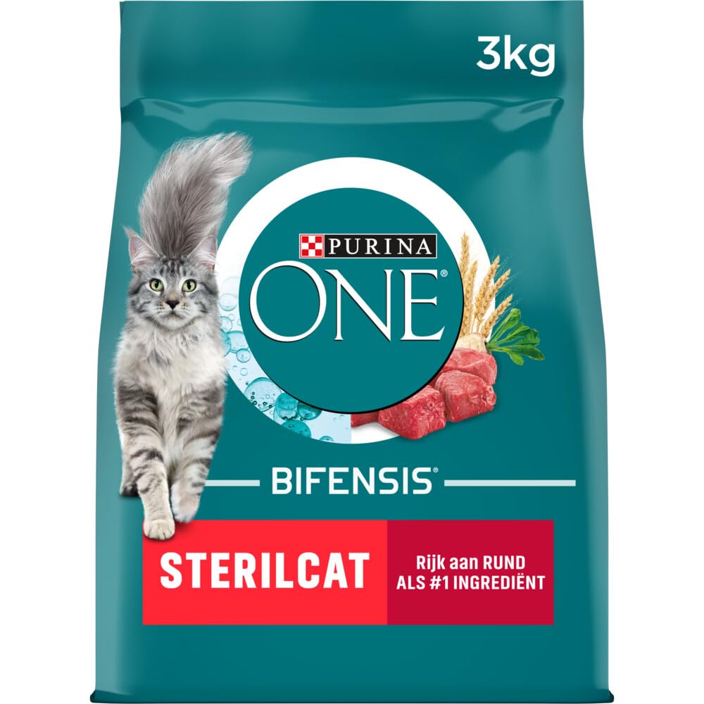 PURINA ONE BIFENSIS STERILCAT | Boeuf et Blé | Croquettes pour Chat | Stérilisé | Lot de 4 x 3kg
