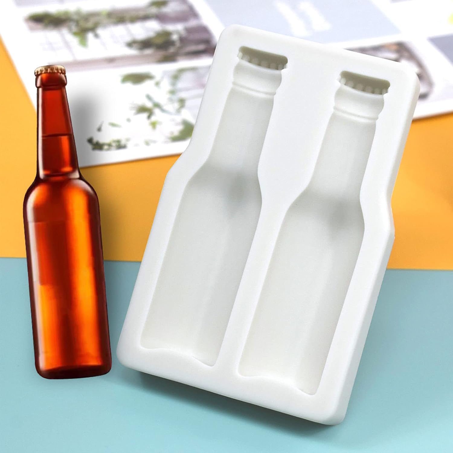Beer Bottle Silicone Mold Chocolate Fondant Mould Cake Decorating Baking Tool Small Resin Ornaments Mold Nonstick dessert mold for baking silicone tools