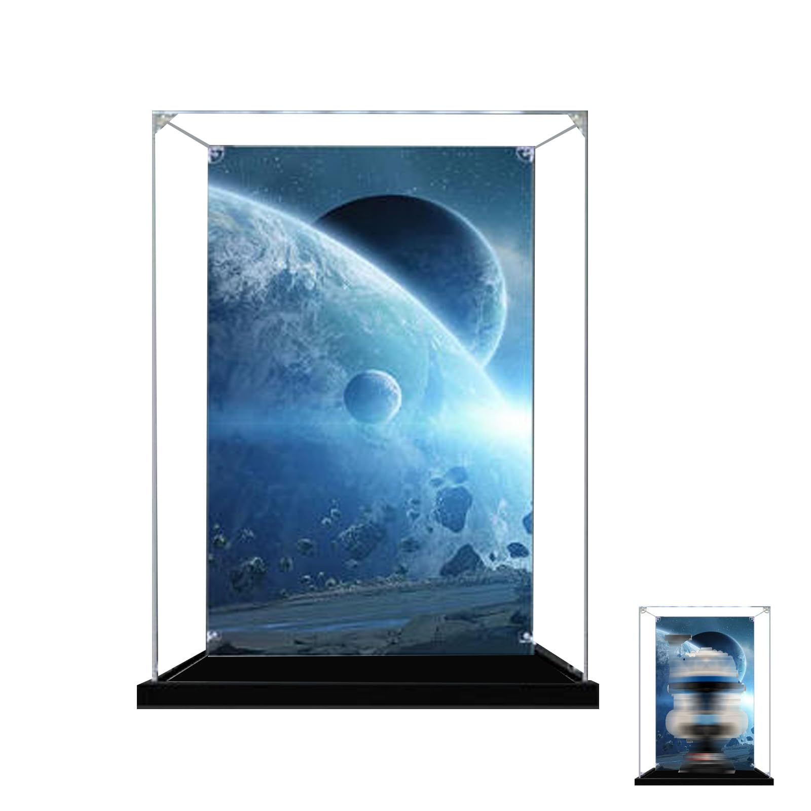 Acrylic Display Case for Lego 75349 Helmet Model, Dustproof Clear Storage Box, UV Protection Display Box Compatible with 75349 (Model Not Included) (Background)
