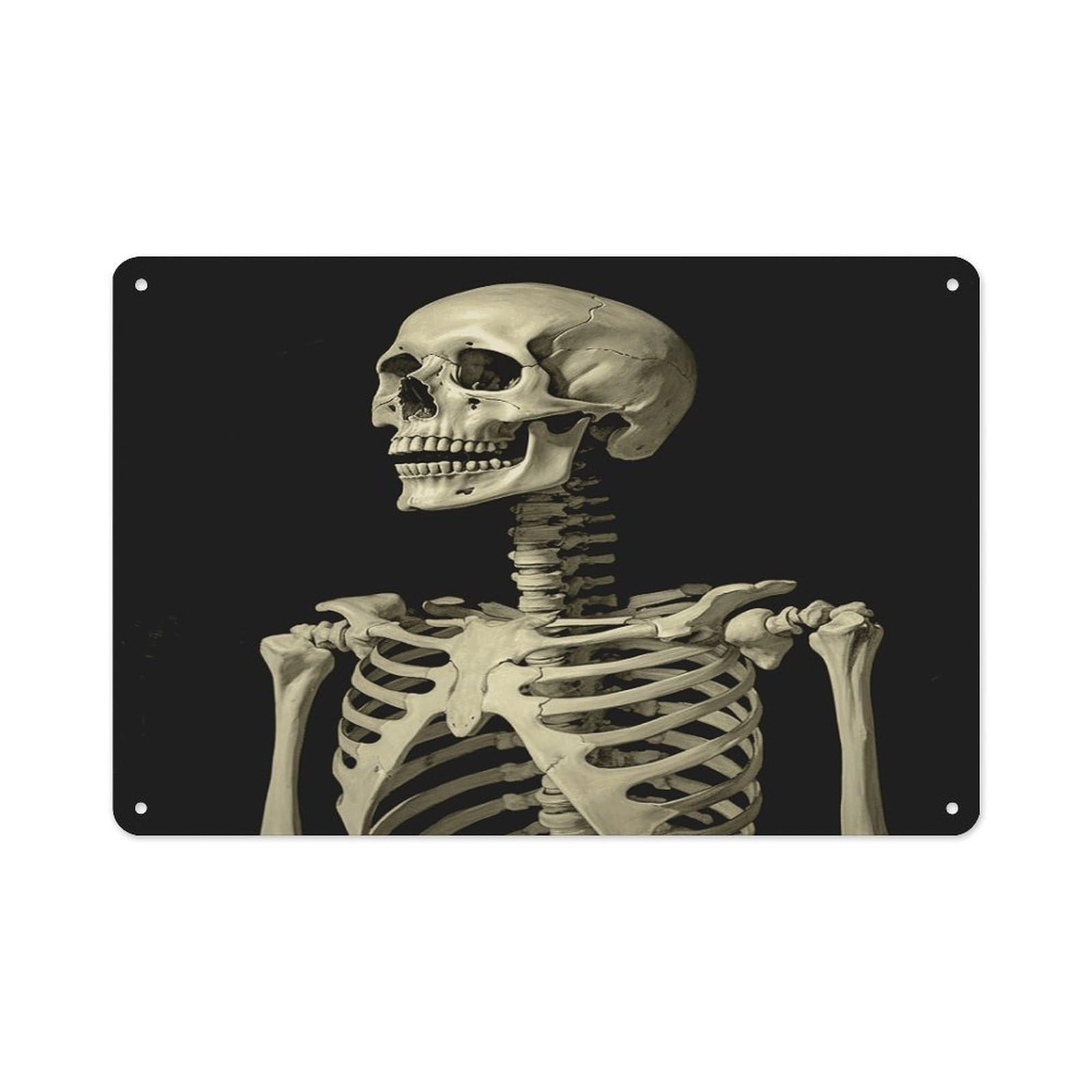 Btcowzrv Style A Skeleton Metal Sign 7.9 X 11.8 Inch, Aluminum Sign Wall Art Decor Easy To Install, Decorative Plaque For Home Bar Kitchen Pub Shop Garage