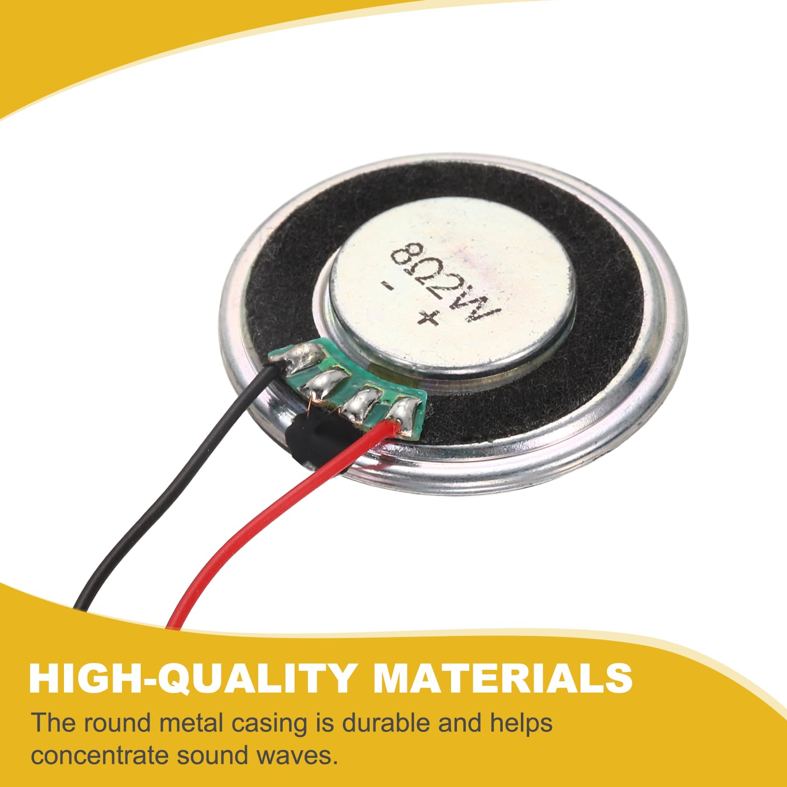 sourcing map 2 altoparlanti piccoli da 8 Ohm, 2 W, 36 mm di diametro, con guscio in metallo rotondo, con terminale da 100 mm, micro interno per DVD, EVD, mini altoparlante audio domestico