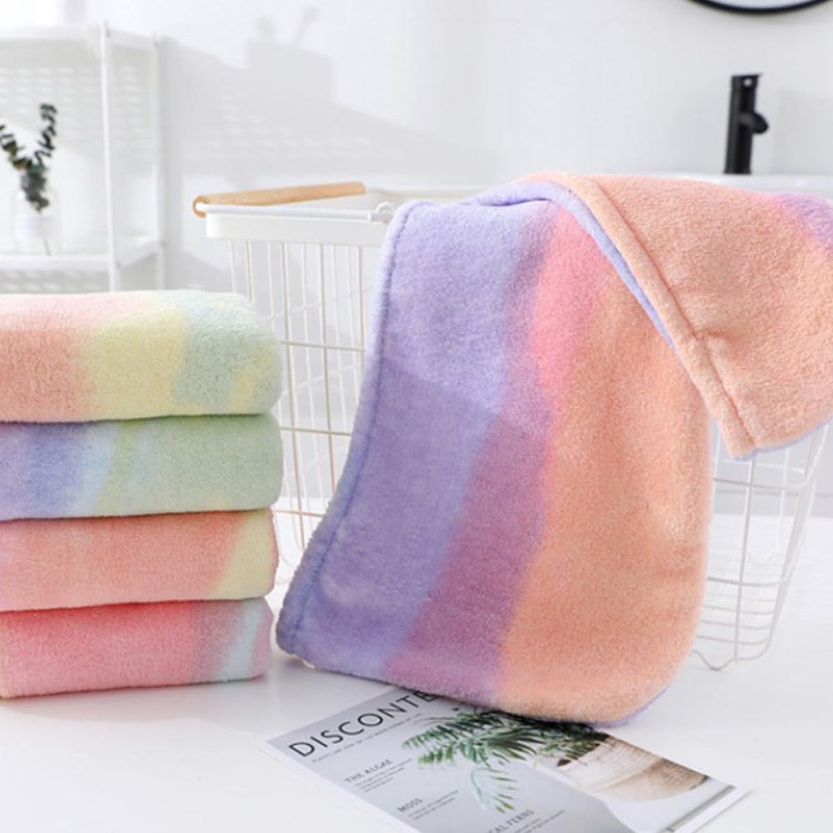 Super Absorbent Coral Fleece and Fast Drying for Hair Protection Hair Drying Towel Hat and Random Color Suitable for Office Workers