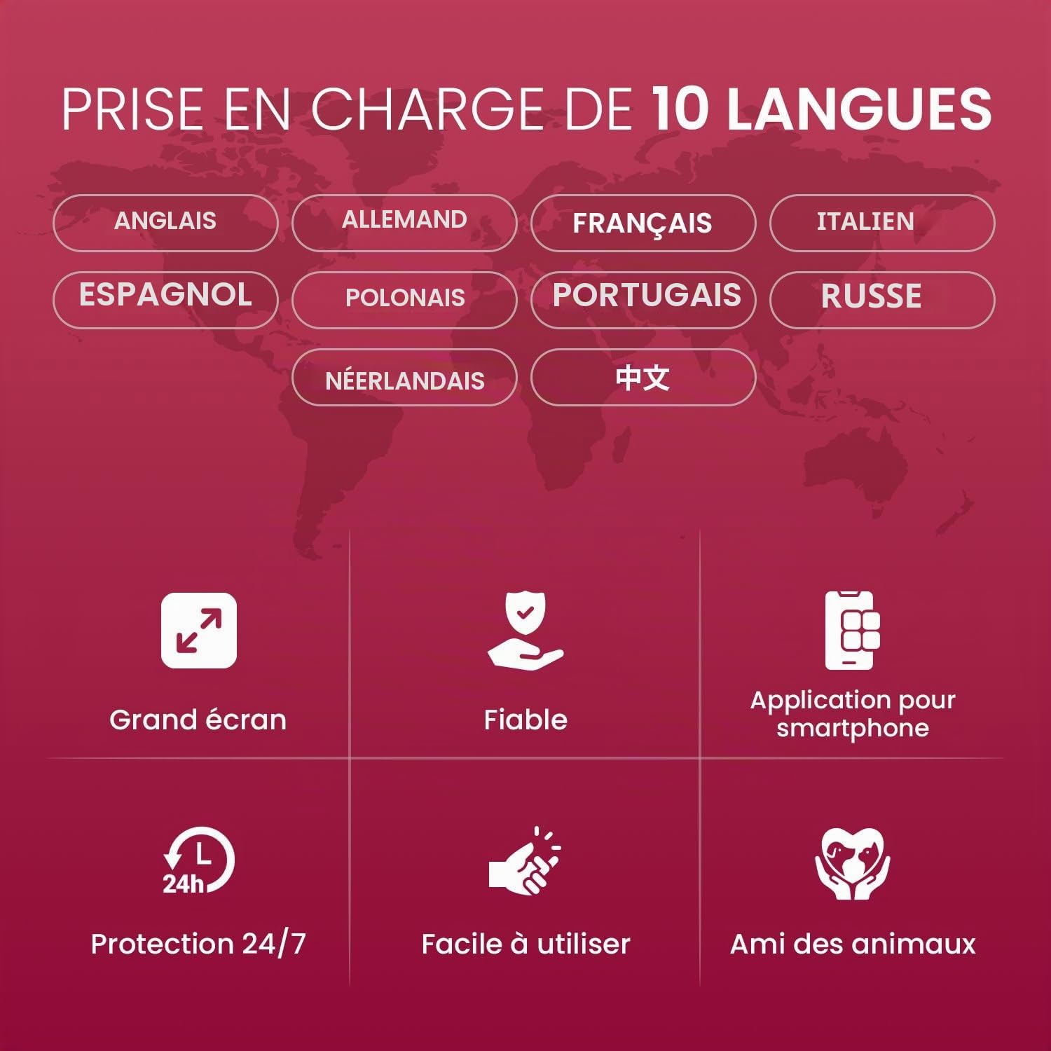 Système Alarme Maison sans Fil WiFi et GSM 4G sans Abonnement, Kit d'alarme Anti-Intrusion avec Écran Tactile et Batterie 1500 mAh. Application Tuya Smart Life, Alexa, SQ4324C