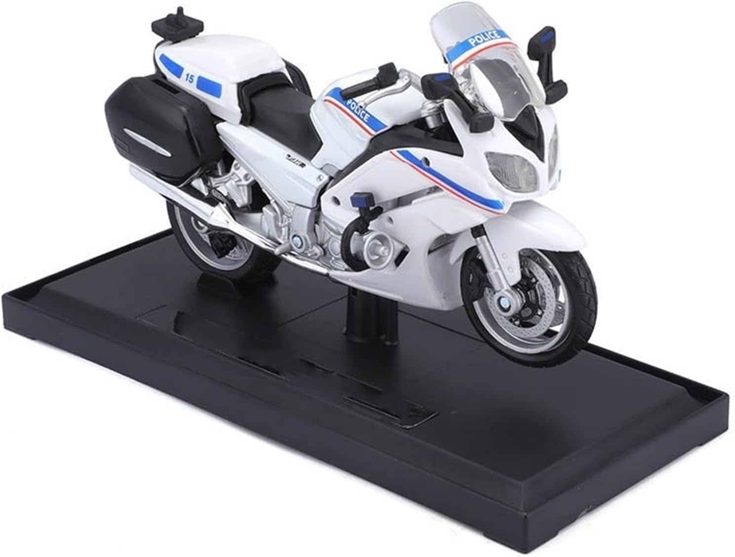 HTASFCI Motorcycle Model for Yamaha FJR1300A Bike,for BMW R 1200 RT UK Police Car,1:18 Police Motorcycle Model Decoration Simulation Car Gift(White)