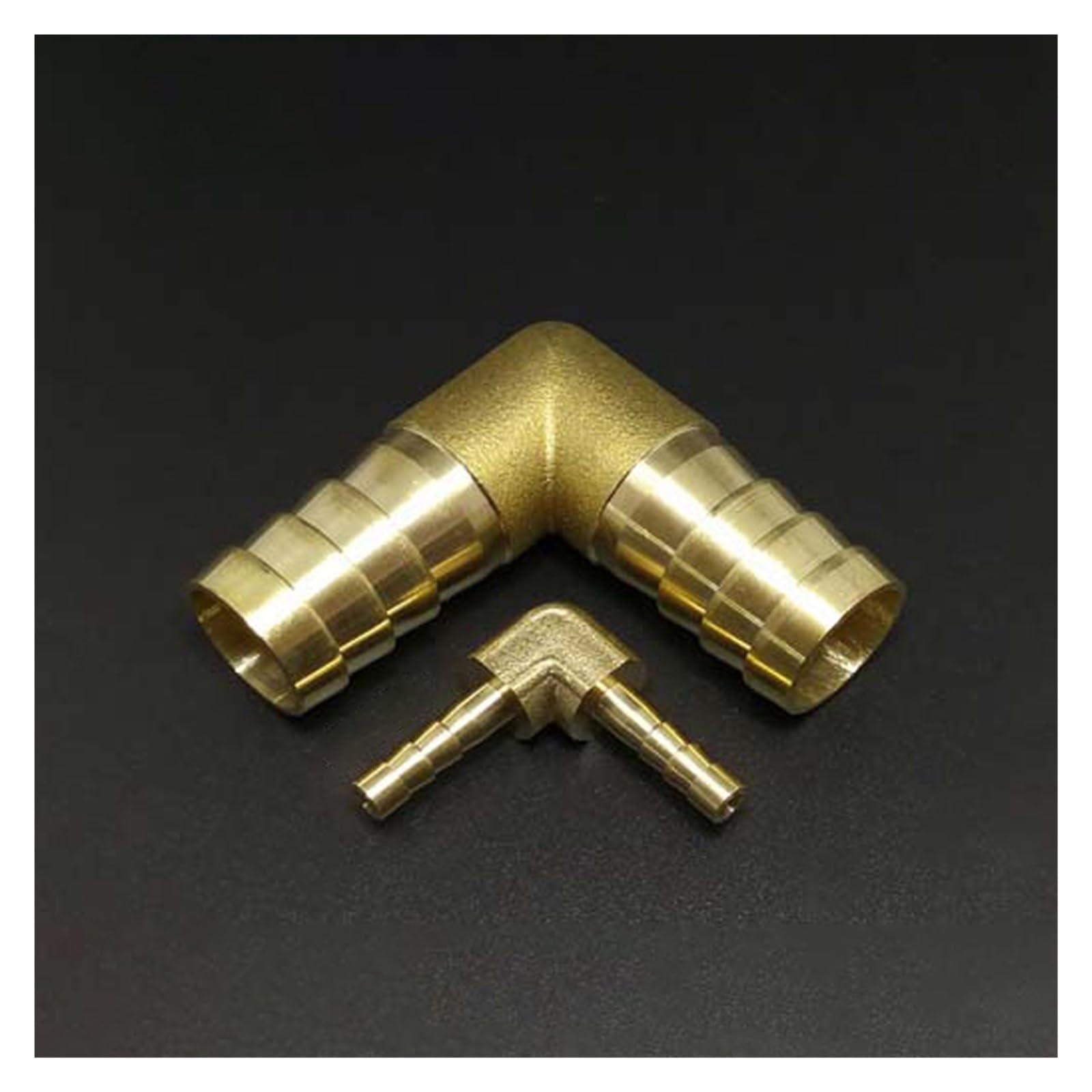 Codo de 90 grados de reducción igual de 3-25 mm, espiga for manguera de latón, adaptador de cola de manguera, conector de instalación de tuberías for combustible, agua, gasóleo(19mm - 10mm,5 pcs)