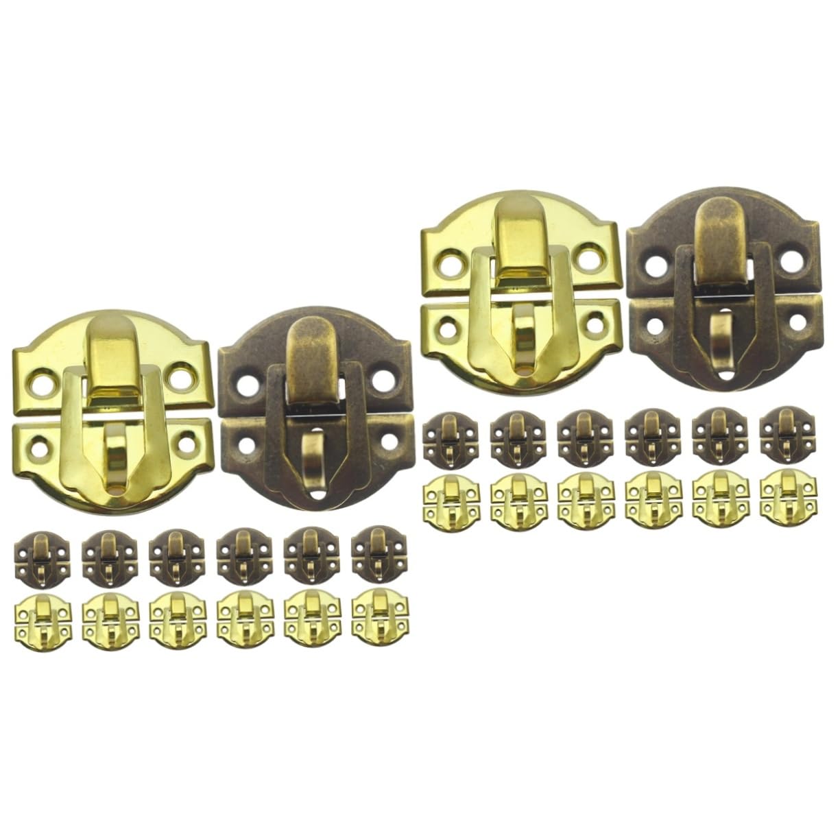 OSALADI 2sets Wooden Box Buckle Metal Hasp Lock Metal Hasp Latch Small Latch Metal Hasp Buckle Small Lock Cabinet Mini Hasp Latch Hasp Buckles Boxes Buckle Iron 20pcs*2