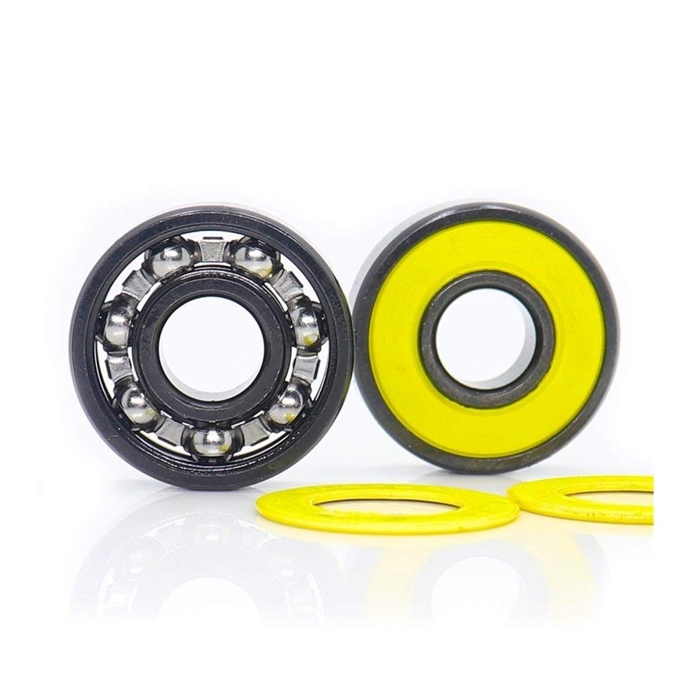 JIYAMI'EN EL-ZHOU 10Pcs 608RS Inline-Skate Lager ABEC-9 Gelb V Versiegelte Stahlkäfig Kugellager 608 2RS Geschwindigkeit Glatte Oberfläche mit Öl