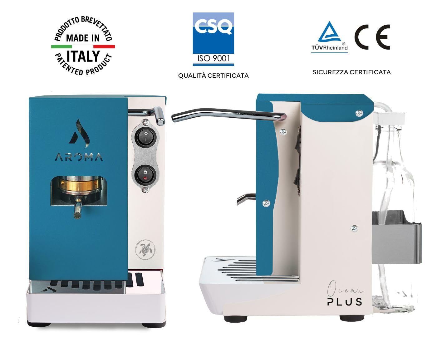 Aroma Plus+ Ocean Macchina caffè espresso cialde ESE 44 (Blu)