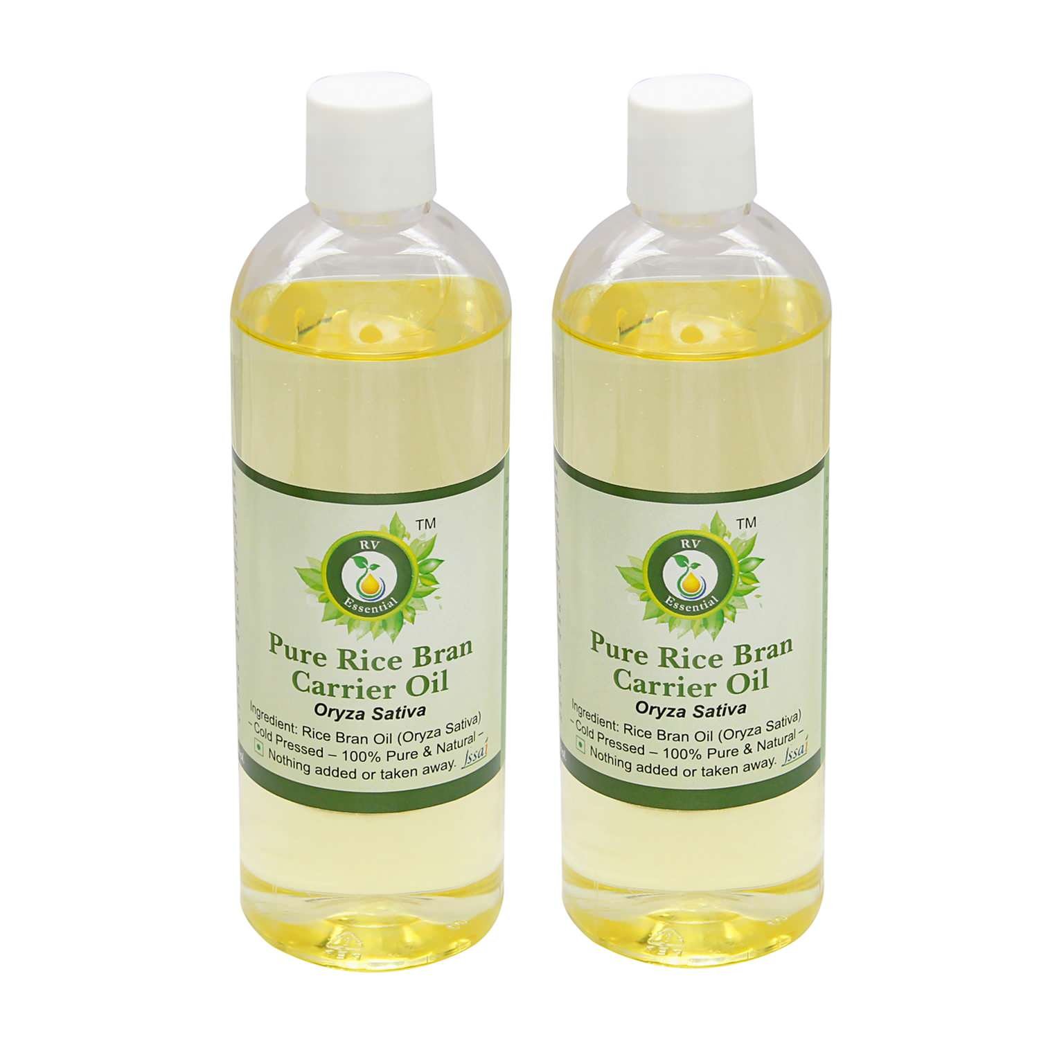 Rice Bran Oil | Oryza Sativa | For Skin | For Hair | For Massage | Unrefined | 100% Pure Natural Cold Pressed | 100ml+100ml | Pack of Two By R V Essential