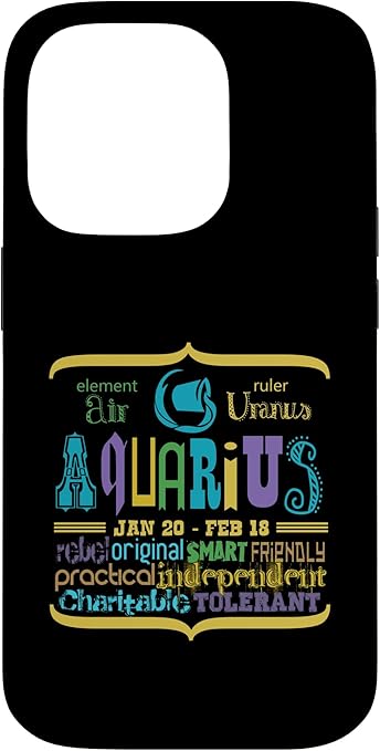 Aquarius Zodiac Astrology Horoscope Birthday Sun Sign Case for iPhone 14 Pro
