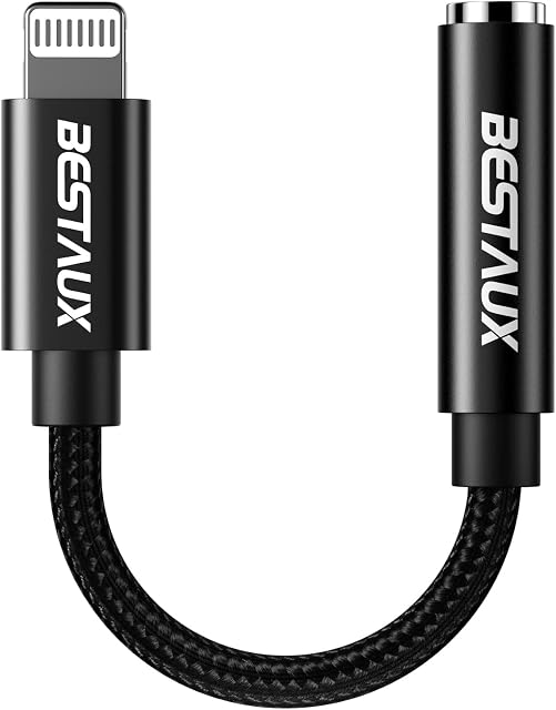 BESTAUX 3.5mm headphone jack adapter for iPhone,BEST headphone Audio adapter compatible with iPhone 13,iPhone 13 Pro,iPhone 12,iPhone 12 Pro,iPhone 11,iPhone 11 Pro (Black)