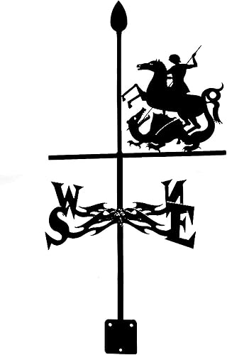 Miniatura 2 de Wind Vane Knight Weathervane - Estaca de jardín de acero inoxidable, herramientas de medición de paletas meteorológicas, indicador de dirección del