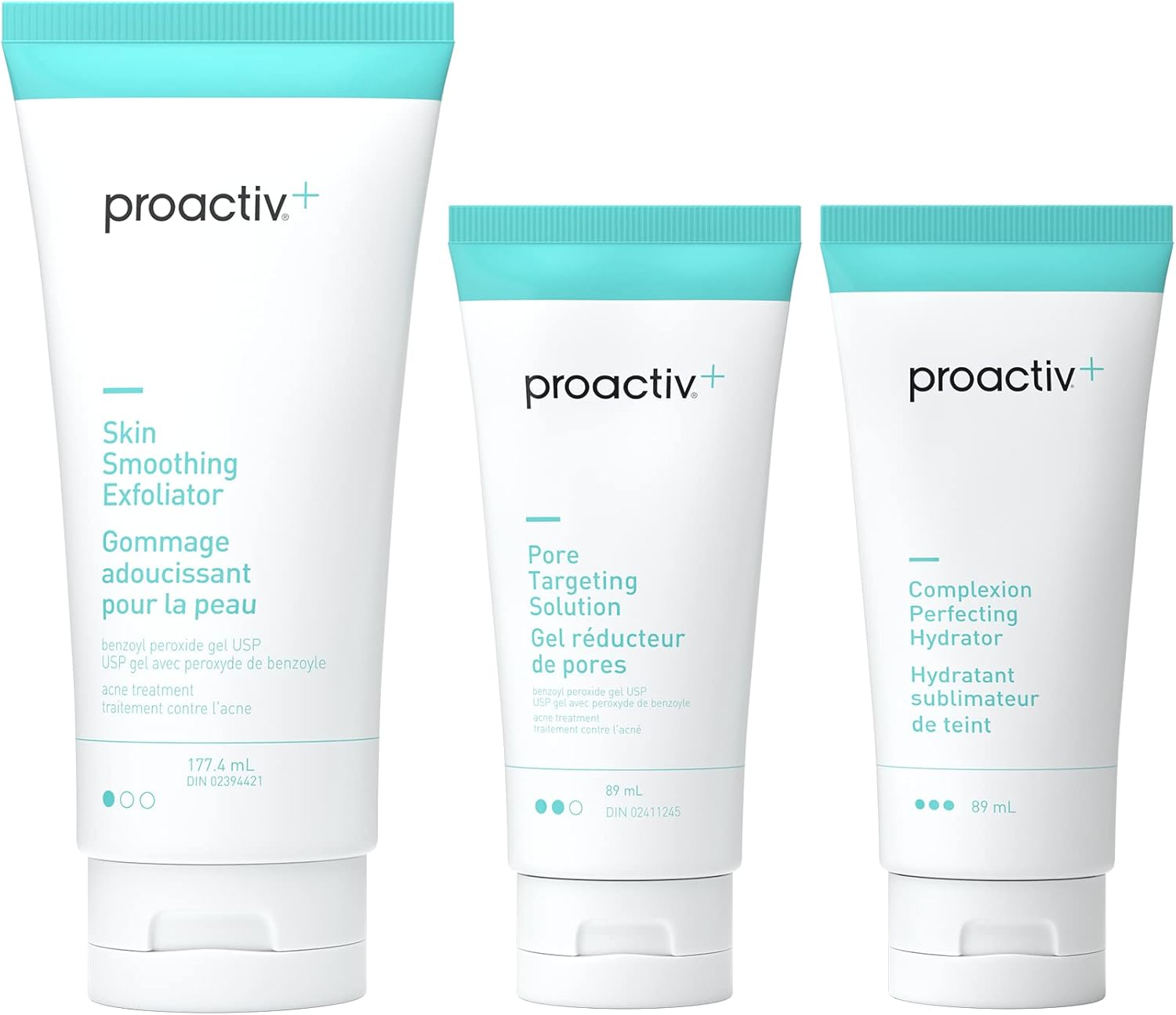 Proactiv+ 3 Step Advanced Skin Care Acne Treatment – Benzoyl Peroxide Face Wash, Exfoliating Face Wash And Pore Minimizer – 90 Day Complete Acne Skin Care Kit