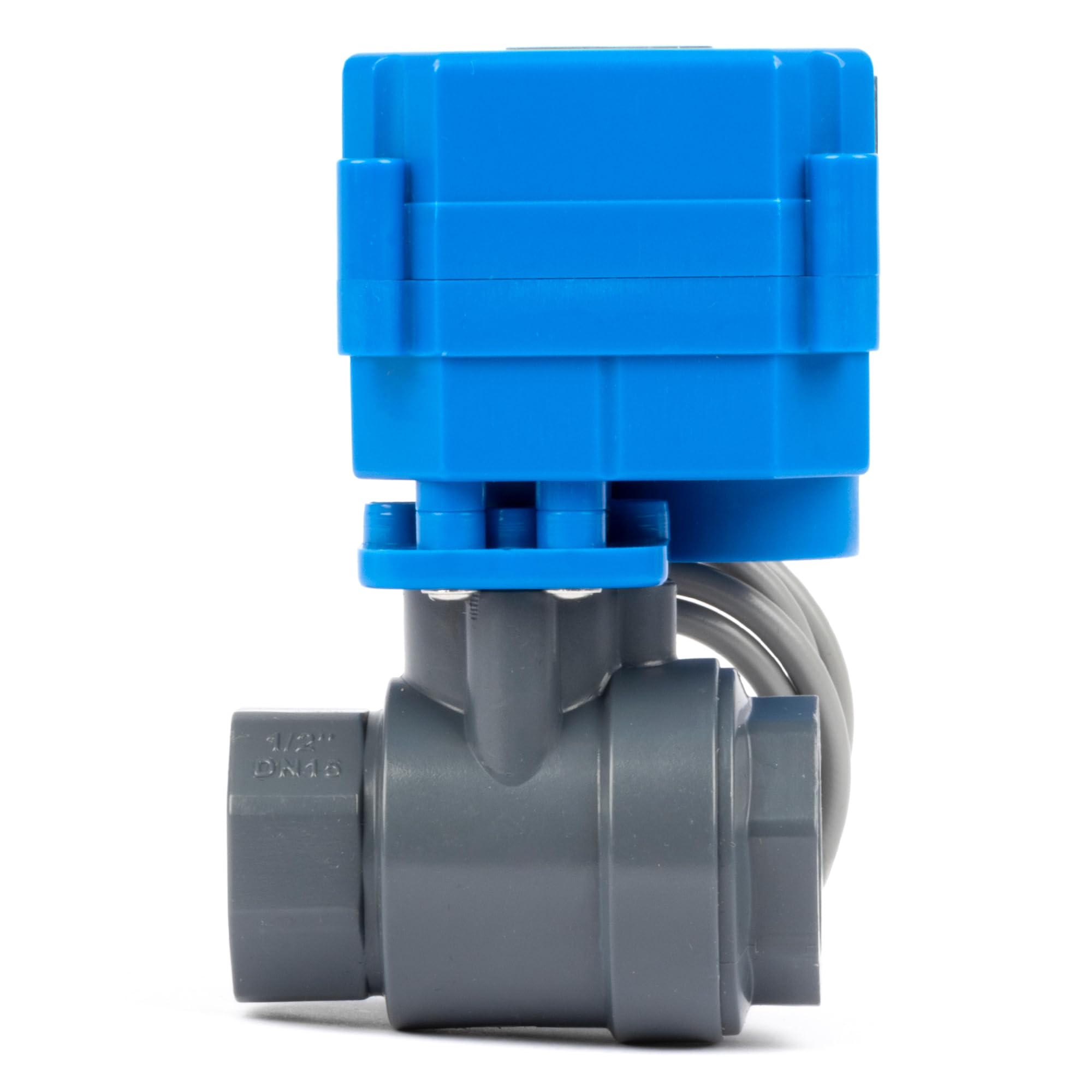 U.S. Solid Valvola a sfera motorizzata UPVC 1/2" – Valvola a sfera elettrica in plastica con passaggio completo, ritorno auto a 2 fili, 9-36 V AC/DC, normalmente aperta
