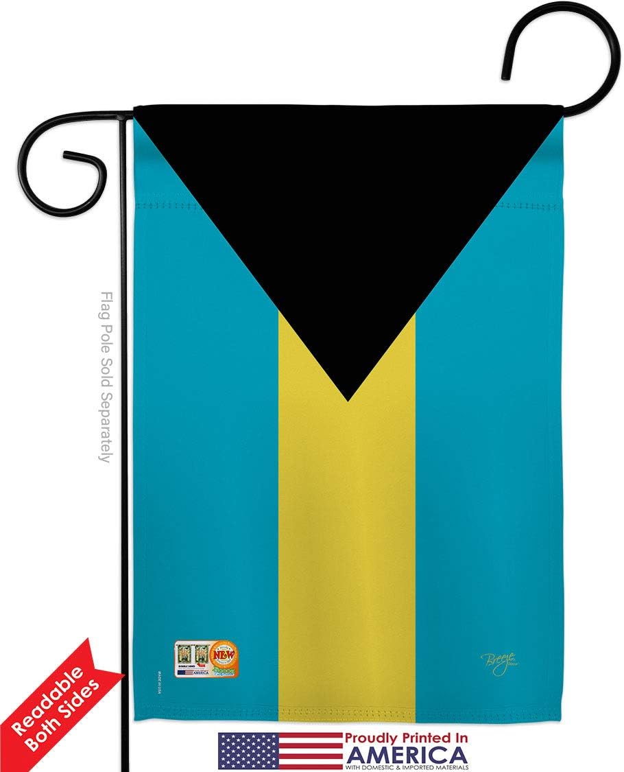 Bahamas Garden Flag Set Wall Holder Regional Nationality Nation International World Country Particular Area Small Decorative Gift Yard House Banner Double-Sided Made In USA 13 X 18.5