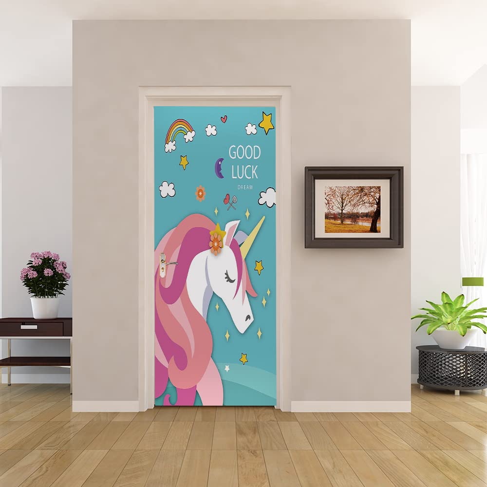 Sticker porte trompe l'oeil pour deco chambre enfant et salon moderne