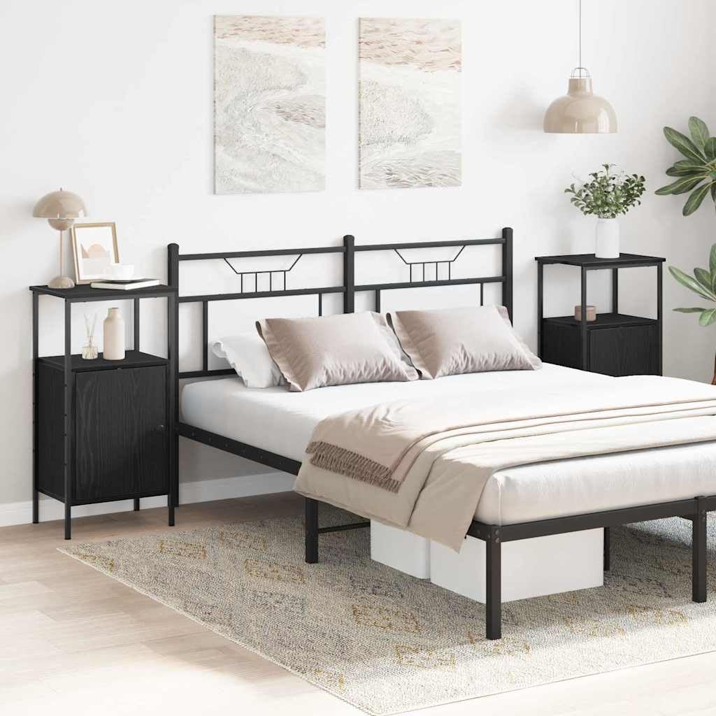 Table de chevet lot de 2 chêne noir : optimisez votre petit espace avec ce rangement 80cm