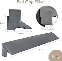 Vista 5 de Vekkia Almohada de cuña para cama King para relleno de huecos de cabecero (0-5 pulgadas), espuma de alta densidad, evita que las almohadas