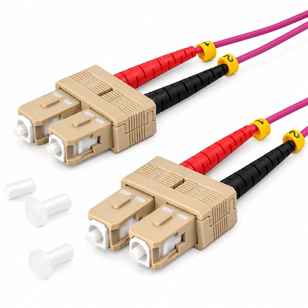 1aTTack.de 1 x Патч-кабель SC/UPC 3 м OM4 LWL DX DUPLEX - SC/UPC MM MULTIMODAL - 50/125 мкм L - фіолетовий