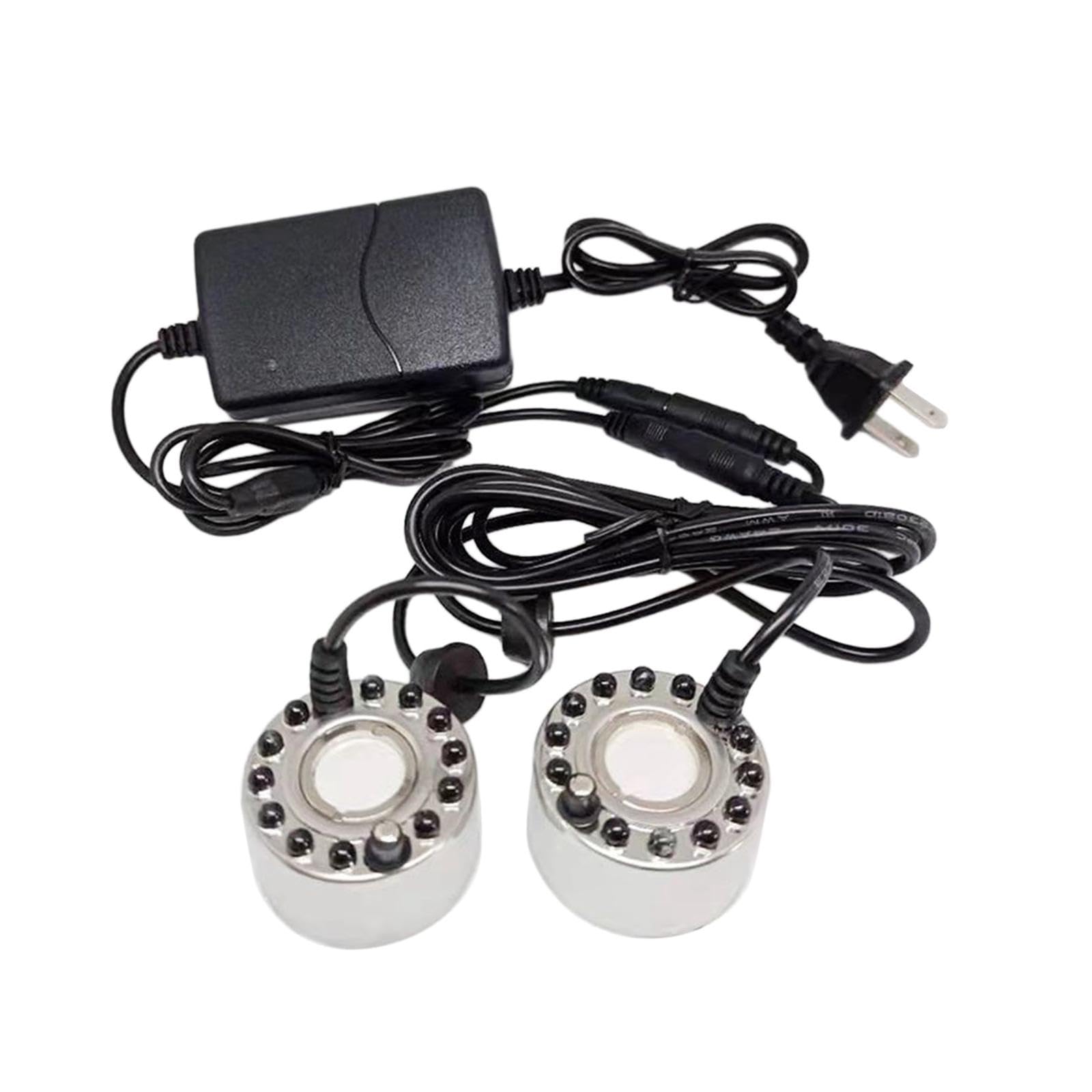 FABLOFT® Mini Mist Fogger Mister Two Heads with Colorful Lights EU 220V Adapter Stainless Steel-image-35