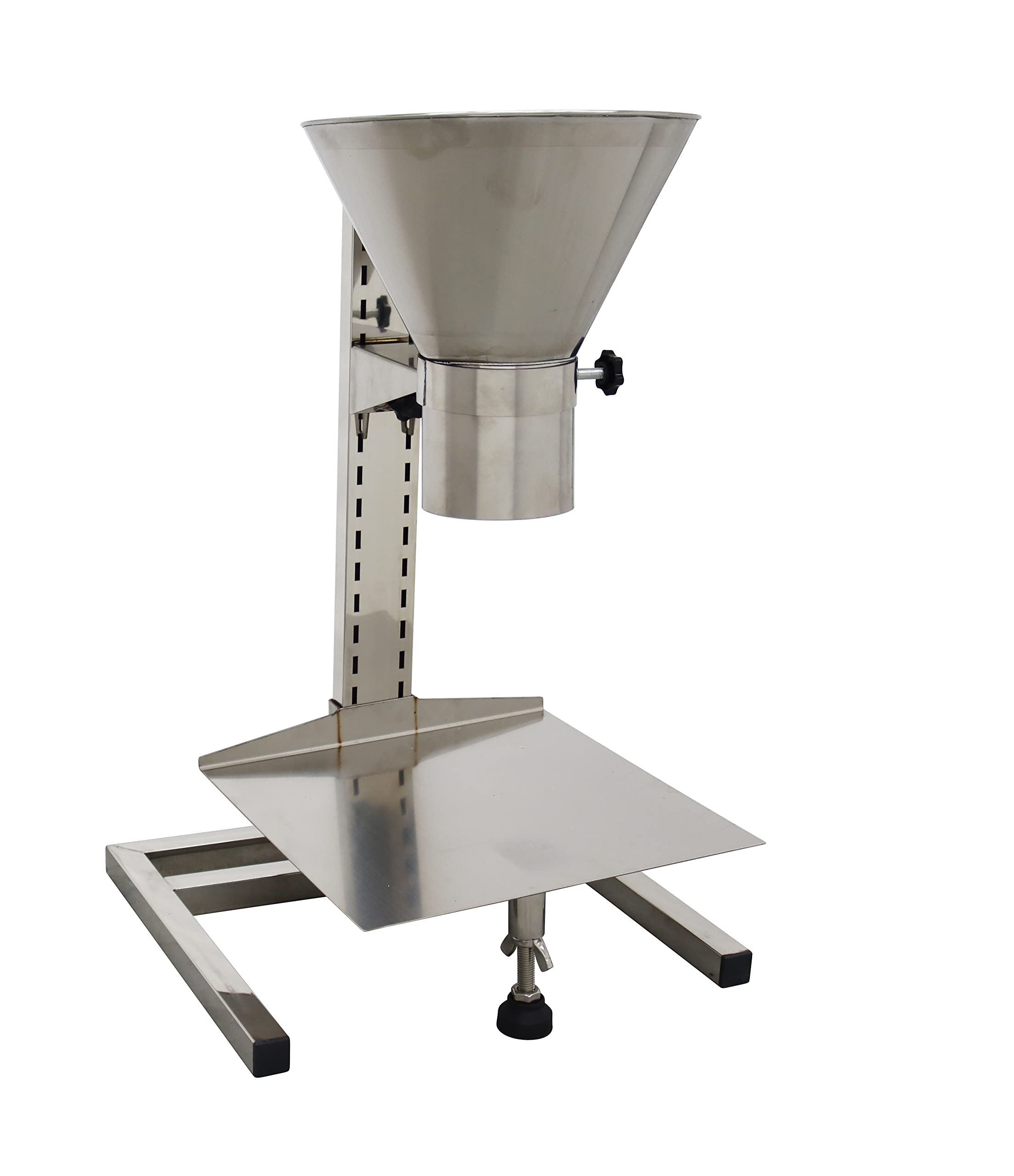 INTSUPERMAI Stainless Steel Powder Paste Liquid Granule Dispenser Funnels with Support Stand Feeding Hopper Stainless Steel Funnel 3.9inch