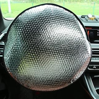 日除け ハンドルカバー 車 ステアリング サンシェード 遮熱 遮光 表面劣化防止 ステアリングホイールカバー 軽量アルミコーティ素材 取付簡単 直射日光をガード 折畳み可 汎用タイプ ハンドルの温度上昇防止に